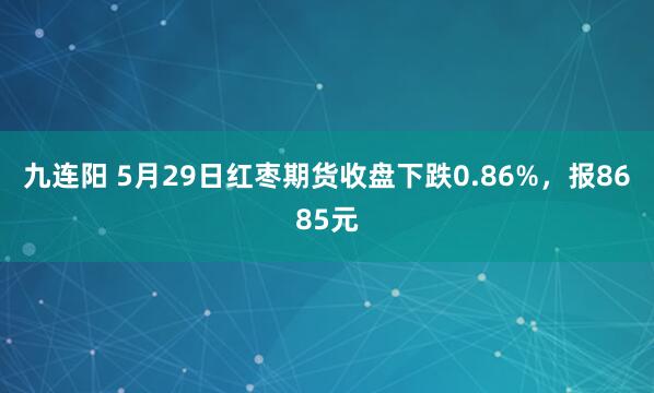九连阳 5月29日红枣期货收盘下跌0.86%，报8685元